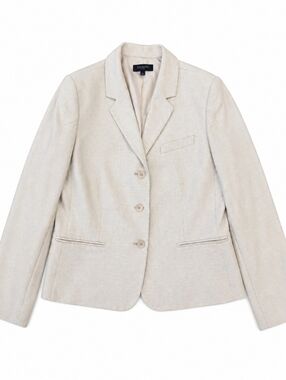 Talbots 16P Petite Beige Textured Blazer Jacket Career Classic Neutral